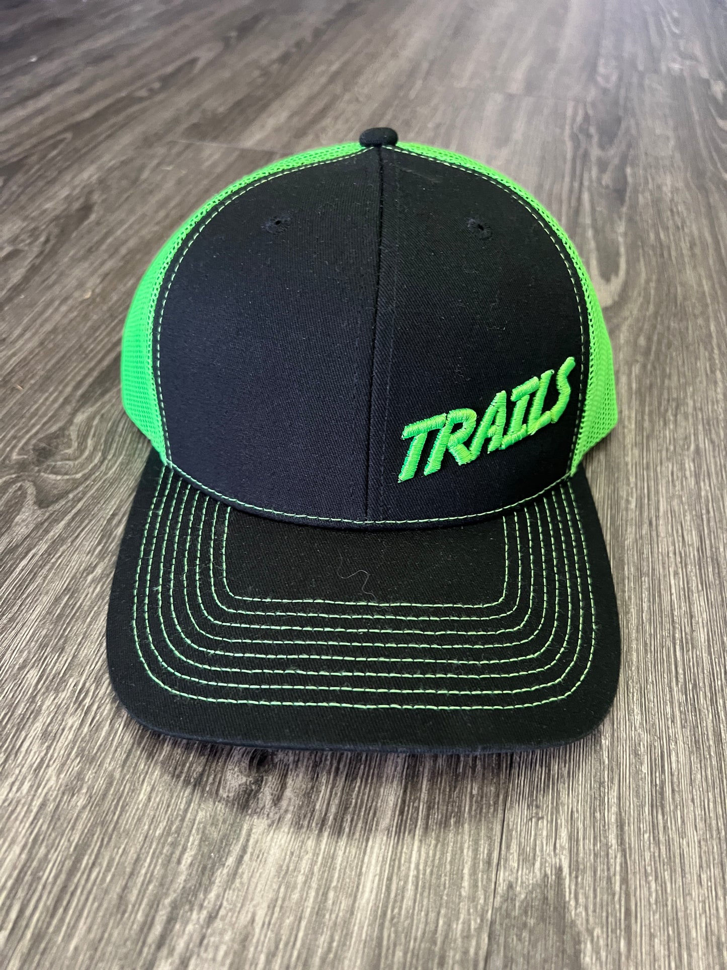 Black/Neon Green Trails Hat