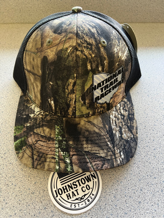 Black / Mossy Oak Camo Snap Back Hat